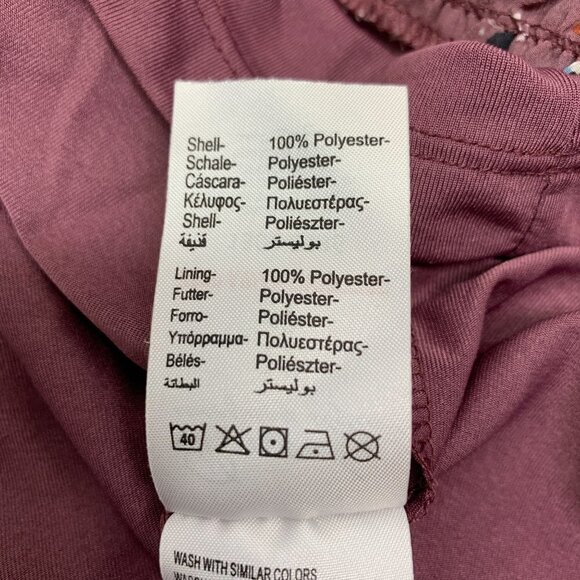 Peacocks Floral Smocked Ruffle Sleeve Midi Dress - Mauve, Size UK:12/US:8 - Picture 8 of 9